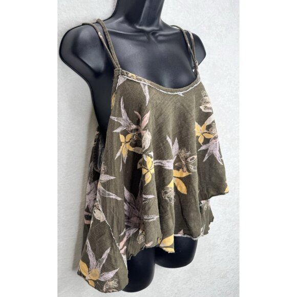 We the Free People Green Hey Girl Floral Tank Top Size Large - Picture 2 of 9